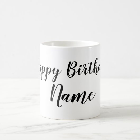 eenvoudige, minimale jouw naam-kaart voor gefelici koffiemok (Center)