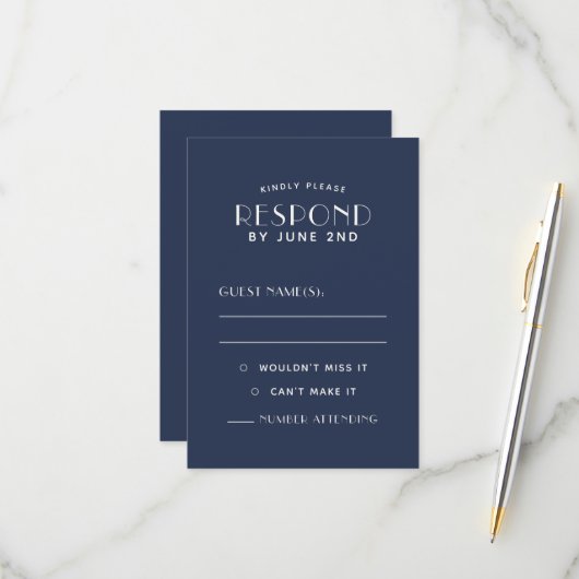 Eenvoudige, minimale Kaarten van Ecru Wedding RSVP Kaartje (Voorkant / Achterkant in situ)