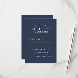 Eenvoudige, minimale Kaarten van Ecru Wedding RSVP Kaartje