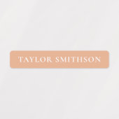 Eenvoudige Minimale Koraal Navyblauwe Meisjesnaam  Labels (Design 1)