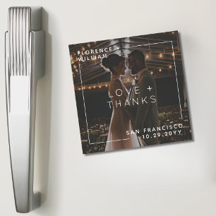 Eenvoudige minimale liefde en Bedankt Foto Magneet