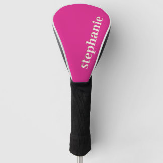 Eenvoudige minimale magenta gepersonaliseerd hot r golfheadcover