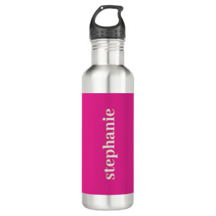 Eenvoudige minimale magenta gepersonaliseerd hot r waterfles 