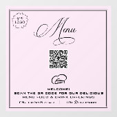 *~* Eenvoudige minimale MENU QR Pastel Windows Cli Raamsticker (Vel)