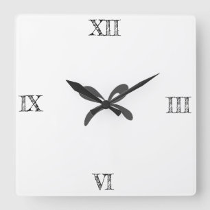 EENVOUDIGE MINIMALE MODERNE MONOGRAM ELEGANTE STIJ VIERKANTE KLOK