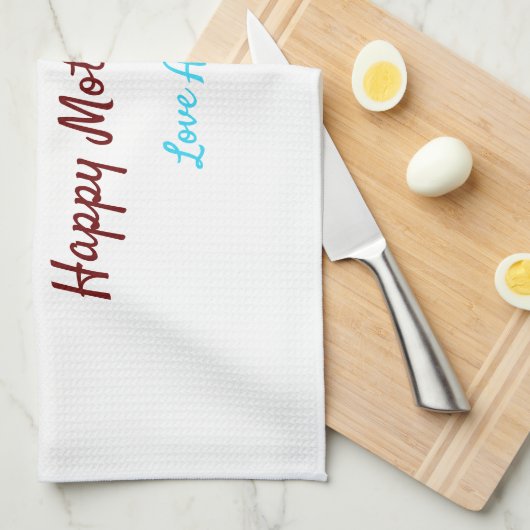 Eenvoudige Minimale moederdag Blauw Monogram Roze Theedoek (Quarter Fold)