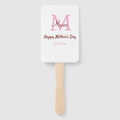 Eenvoudige Minimale moederdag monogram Roze Naam T Handwaaier (Achterkant)