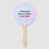 Eenvoudige Minimale Monogram logo Gepersonaliseerd Handwaaier (Achterkant)