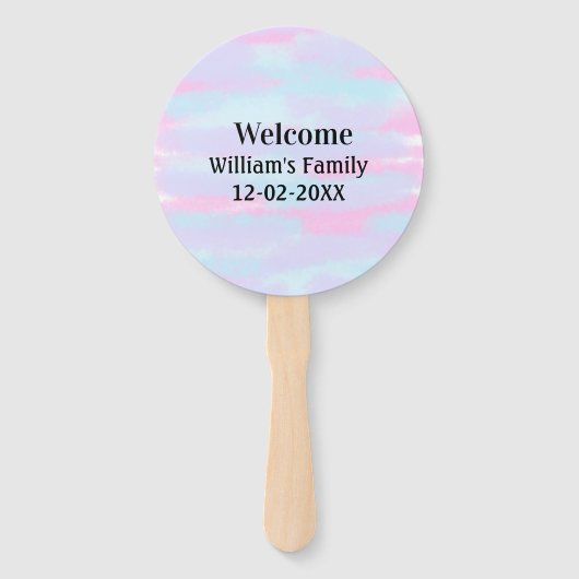 Eenvoudige Minimale Monogram logo Gepersonaliseerd Handwaaier (Voorkant)