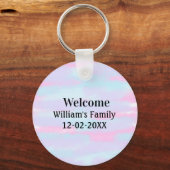 Eenvoudige Minimale Monogram logo Gepersonaliseerd Sleutelhanger (Voorkant)