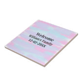 Eenvoudige Minimale Monogram logo Gepersonaliseerd Tegeltje (Zijkant)