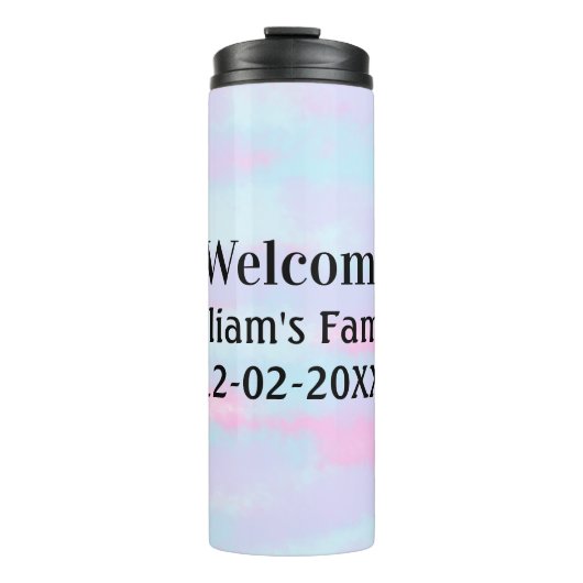 Eenvoudige Minimale Monogram logo Gepersonaliseerd Thermosbeker (Voorkant)