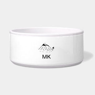 Eenvoudige minimale monogram voeg tekst reisvliegt voerbakje