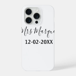 eenvoudige minimale monogramme mevrouw mijnheer na iPhone 15 pro hoesje