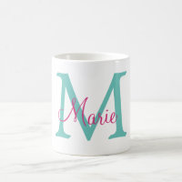 eenvoudige minimale naam monogram groen roze blauw