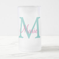 eenvoudige minimale naam monogram groen roze blauw