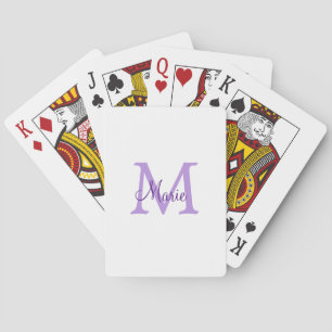 eenvoudige minimale naam monogram roze rood werp pokerkaarten