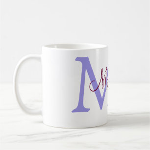eenvoudige minimale naam monogram roze rood worp koffiemok