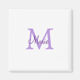 eenvoudige minimale naam monogram roze rood worp magneet