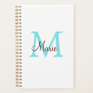 eenvoudige minimale naam monogram roze rood worp planner