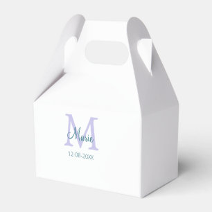 Eenvoudige Minimale Naam toevoegen Monogram paarse Bedankdoosjes