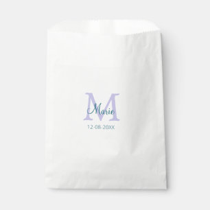 Eenvoudige Minimale Naam toevoegen Monogram paarse Bedankzakje