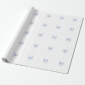 Eenvoudige Minimale Naam toevoegen Monogram paarse Cadeaupapier (Uitgerold)
