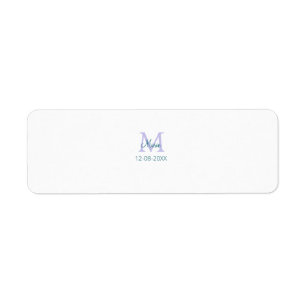 Eenvoudige Minimale Naam toevoegen Monogram paarse Etiket