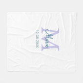 Eenvoudige Minimale Naam toevoegen Monogram paarse Fleece Deken (Voorkant (Horizontaal))