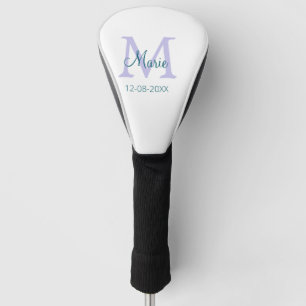 Eenvoudige Minimale Naam toevoegen Monogram paarse Golfheadcover