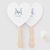 Eenvoudige Minimale Naam toevoegen Monogram paarse Handwaaier (Voorkant en achterkant)