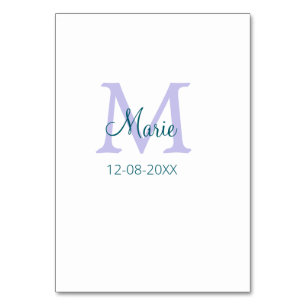 Eenvoudige Minimale Naam toevoegen Monogram paarse Kaart