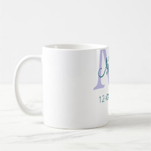 Eenvoudige Minimale Naam toevoegen Monogram paarse Koffiemok