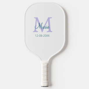 Eenvoudige Minimale Naam toevoegen Monogram paarse Pickleball Paddle