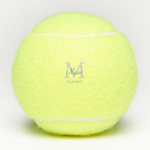 Eenvoudige Minimale Naam toevoegen Monogram paarse Tennisballen