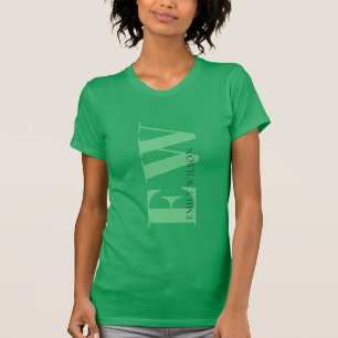 Eenvoudige minimale naam van een helder groen mono t-shirt