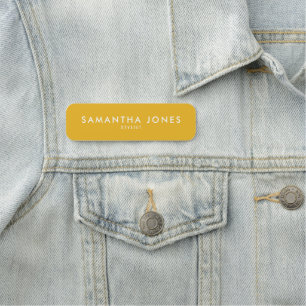 Eenvoudige, minimale Ochre Name Tag