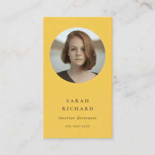 Eenvoudige minimale oker geel professionele foto visitekaartje