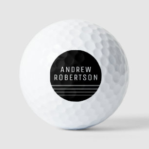 Eenvoudige, minimale persoonlijke naam grijs zwart golfballen