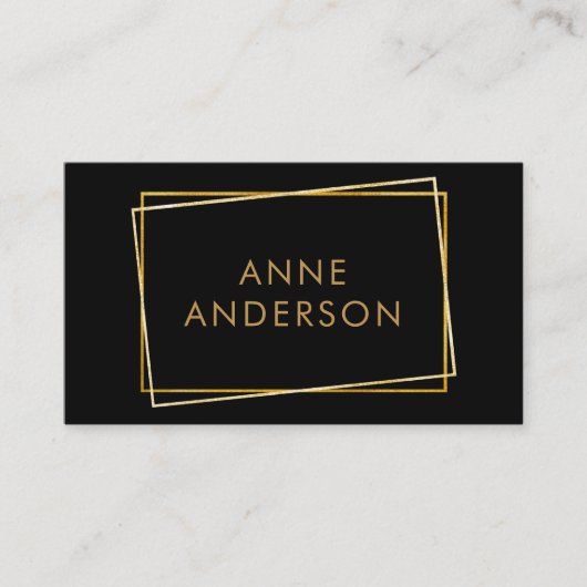 Eenvoudige minimale professionele zwart en goud visitekaartje (Voorkant)