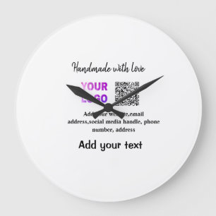 Eenvoudige minimale q of code logo scan code naam grote klok