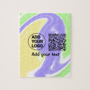 Eenvoudige minimale q of code logo scan code naam legpuzzel