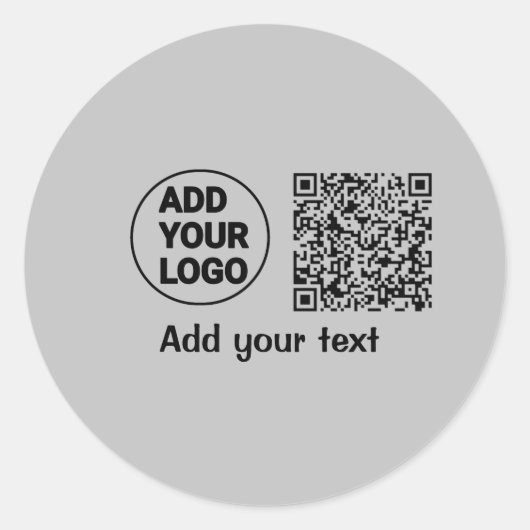 Eenvoudige minimale q of code logo scan code naam ronde sticker (Voorkant)