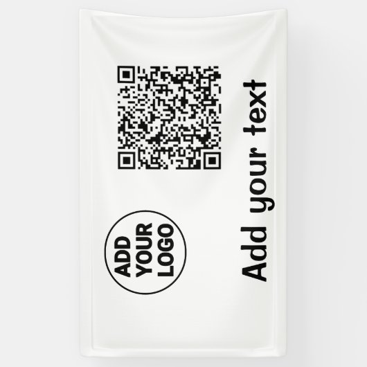 Eenvoudige minimale q of code logo scan code naam spandoek (Verticaal)