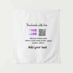 Eenvoudige minimale q of code logo scan code naam wandkleed