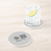 Eenvoudige minimale q of code logo scan code naam zandsteen onderzetter (Zijkant)