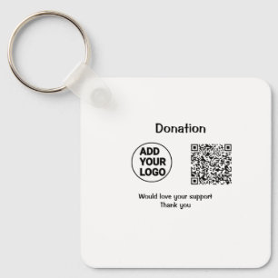 Eenvoudige minimale q of code toevoegen logo socia sleutelhanger
