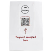 Eenvoudige minimale q r-code logo scancode naam te medium cadeauzakje (Achterkant)