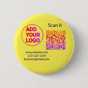 Eenvoudige minimale q r code logo toevoegen scan c ronde button 5,7 cm