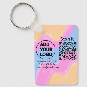 Eenvoudige minimale q r code logo toevoegen scan c sleutelhanger